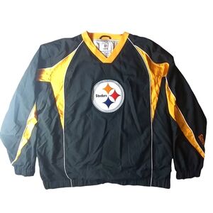 Steelers nfl Apparel Windbreaker pullover vented Big Logo Mens Size X-Large